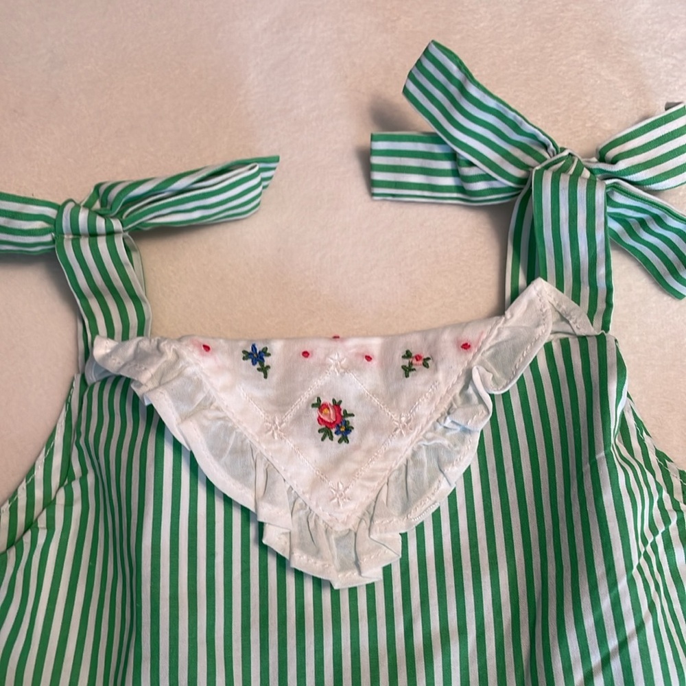 Ralph Lauren striped green dress !! 12 months like new ! - Picture 3 of 5